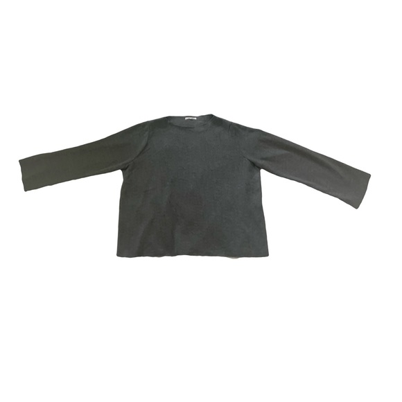 Zara Dark Grey Fine Rib Knit Boat Neck Sweater - Picture 4 of 12